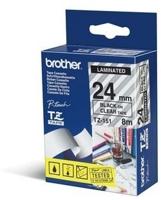 Labeltape Brother P-touch TZe-151 standaard 24mm zwart op transparant - thumbnail