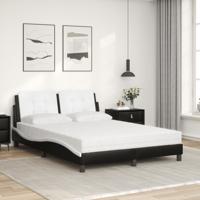 Bed met matras kunstleer zwart en wit 120x200 cm - thumbnail