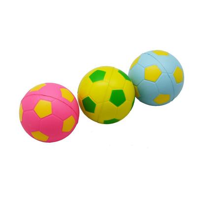 Angeltoys Mixballen, soft foam (blauw,roze,geel met voetbalprint)