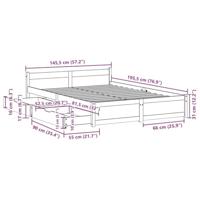 Bedframe zonder matras massief grenenhout 140x190 cm - thumbnail