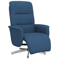 Fauteuil verstelbaar met voetensteun stof blauw - thumbnail