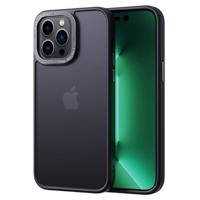 Lunso - iPhone 15 Plus - Back cover hoesje - Metalen ring Zwart - thumbnail