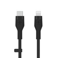 Belkin BoostCharge Flex siliconen USB Type C/Lightning-kabel (3 m), MFi-gecertificeerde 20 W PD Power Delivery-snellaadkabel voor iPhone 14/14 Plus, 13, 12, Pro, Max, mini, SE, iPad en meer – Zwart - thumbnail