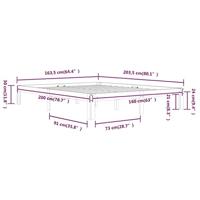 Bedframe massief grenenhout wit 160x200 cm - thumbnail