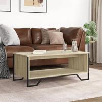 Salontafel 100x51x40 cm bewerkt hout sonoma eikenkleurig - thumbnail