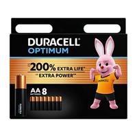 Duracell batterij Optimum AA, blister van 8 stuks - thumbnail