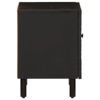 Nachtkastjes 2 st 40x33x46 cm massief mangohout zwart