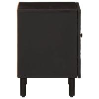 Nachtkastjes 2 st 40x33x46 cm massief mangohout zwart - thumbnail