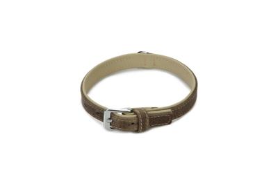 Beeztees comfort - halsband hond - leer - grijs - 40 cm x 17 mm