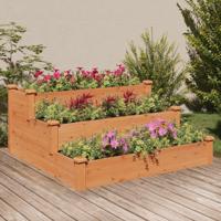 VidaXL Plantenbak verhoogd 120x120x56 cm massief vurenhout bruin - thumbnail