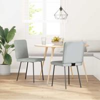 Eetkamerstoelen 4 st fluweel lichtgrijs - thumbnail