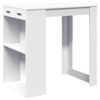 Bartafel 102x70x103,5 cm bewerkt hout wit - thumbnail