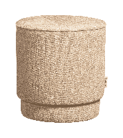 vtwonen Poef 'Pearl' Chenille, 40cm, kleur Naturel - thumbnail