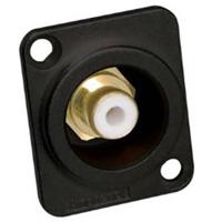 Amphenol ACJB-WHT Cinch-connector Flensbus Aantal polen: 2 Mono Zwart, Wit 1 stuk(s) - thumbnail