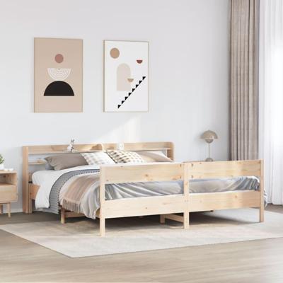 Bedframe zonder matras massief grenenhout 200x200 cm