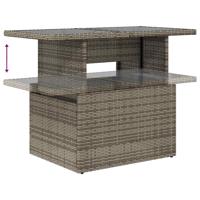 6-delige Loungeset met kussens poly rattan grijs - thumbnail