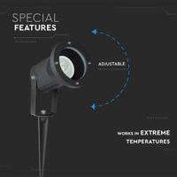 Set van 9 LED prikspots - Dimbaar - Kantelbaar - 6500K daglicht wit - 4 Watt 345 Lumen - IP65 - Waterdicht - Zwart - Tuinspot - tuinverlichting - padverlichting - thumbnail