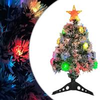 VidaXL Kunstkerstboom met verlichting 64 cm glasvezel wit en blauw - thumbnail