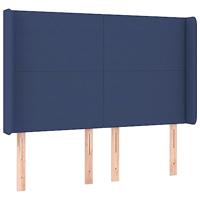 Boxspring met matras stof blauw 140x200 cm - thumbnail