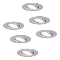 Set van 6 Chandler LED inbouwspots - GU10 4 Watt 345 Lumen - 6500K Daglicht wit - Dimbaar - Rond - Kantelbaar - IP20 Voor binnen - RVS - thumbnail