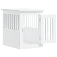 Hondenbench 45x62x59 cm bewerkt hout wit - thumbnail