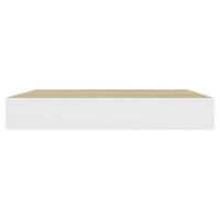 Wandschap zwevend 23x23,5x3,8 cm MDF eikenkleurig en wit - thumbnail
