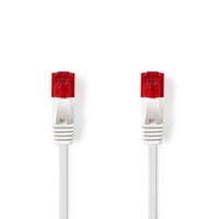 CAT6-kabel | RJ45 Male | RJ45 Male | U/UTP | 0.50 m | Snagless | Plat | PVC | Wit | Polybag - thumbnail