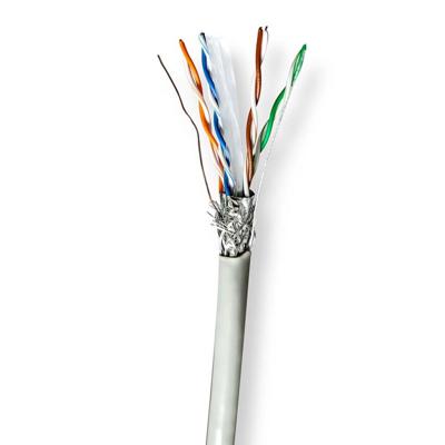 Nedis Netwerk Kabel Rol | CAT6 | Stranded | S/FTP | CCA | 305.0 m | Binnenshuis | Rond | PVC | Grijs | Trekdoos - CCBG8524GY305