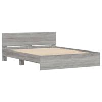 Bedframe met hoofdeinde grijs sonoma eikenkleurig 140x190 cm - thumbnail