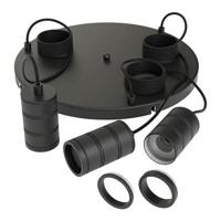 Lampen pendel Calex Multicord set zwart 3x E27 - thumbnail