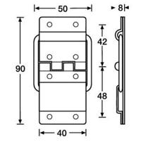 Adam Hall 2524CHR Opbouw stopscharnier chroom - thumbnail