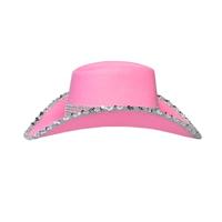 Hoed girls party pink cowboy hoed - thumbnail