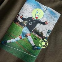 Kindershirt met lange mouwen voetbalspelerprint 140 kakikleurig - thumbnail