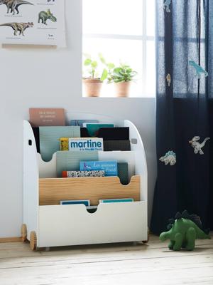 Boekenrekje op wieltjes SERIE SCHOOL wit