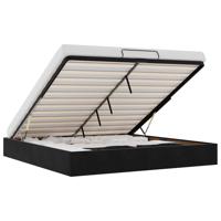 Ottoman bedframe zonder matras 180x200 cm fluweel zwart - thumbnail