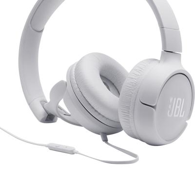 JBL Tune500 - On-ear koptelefoon met bekabeling - Lichtgewicht en opvouwbaar - Comfortabele oordopjes - Met handsfree bediening - Ingebouwde microfoon - Wit