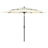 Parasol 3-laags met aluminium paal 3 m zandkleurig - thumbnail
