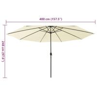 VidaXL Parasol met led-verlichting 400 cm zandkleurig - thumbnail