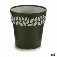 Zelfwaterende bloempot Stefanplast Cloe Antraciet Plastic 15 x 15 x 15 cm (12 Stuks) - thumbnail
