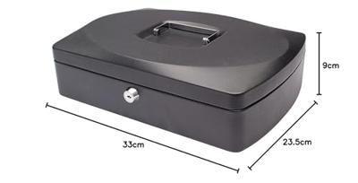 Q-CONNECT geldkoffer, 325 x 235 x 85 mm, zwart