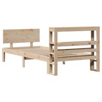 Bedframe met hoofdbord massief grenenhout 90x190 cm - thumbnail