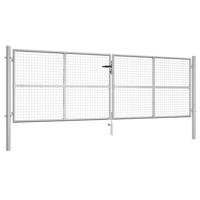 Tuinpoort gegalvaniseerd staal 400x125 cm zilver - thumbnail