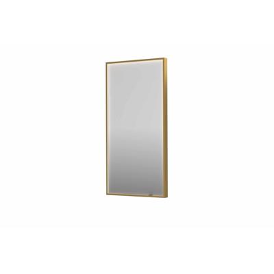 Spiegel INK SP19 40x4x80 cm incl. direct LED-Verlichting Rondom en Spiegelverwarming Geborsteld Mat Goud