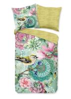 HIP Dekbedovertrek "mandala's, bloemen en vogels" - Groen - (135x200 cm) - Katoen Satijn - thumbnail