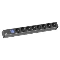 Bachmann 800.2054 19 inch Stekkerdoos voor patchkast 1 HE Geaarde contactdoos Vast inbouw Zwart - thumbnail
