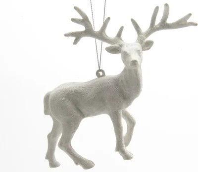 Rendier plc l4b14h14 cm wit/glitters Decoris - Decoris