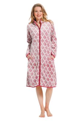 Zachte badjas van fleece - patroon rood-(48-50) XL