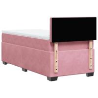 Boxspring met matras fluweel roze 90x200 cm - thumbnail