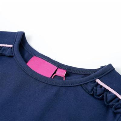 Kindershirt met lange mouwen paddenstoelenprint 116 marineblauw - thumbnail