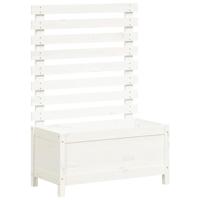 Plantenbak met rek 79x39,5x114 cm massief grenenhout wit - thumbnail